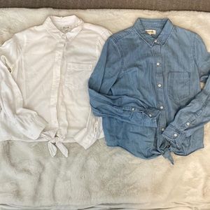 Madewell tie front button up shirts (2)Size S